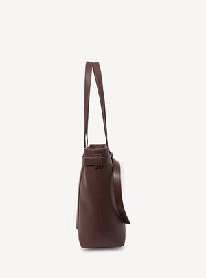 SABEN Tabby Shoulder Bag Espresso + Bronze Leather Tote