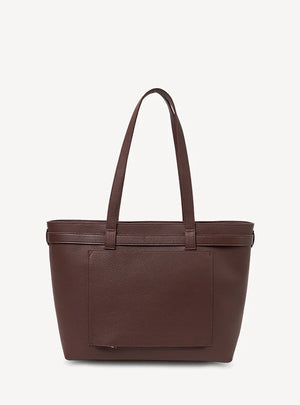 SABEN Tabby Shoulder Bag Espresso + Bronze Leather Tote