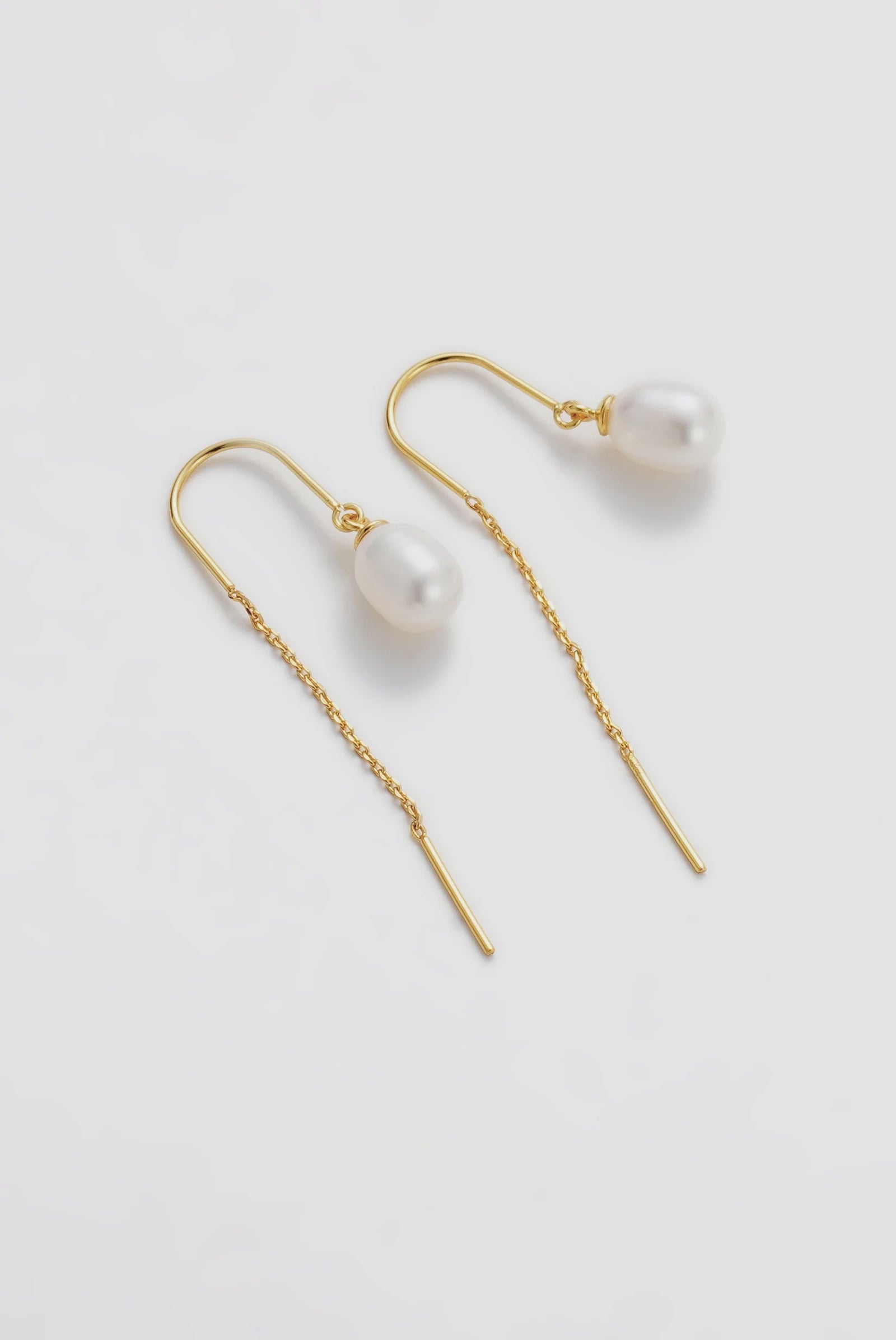 ZAFINO Talia Thread Pearl Earring - Gold