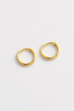 ZAFINO Talia Huggie - Gold hoop earrings with embedded stones