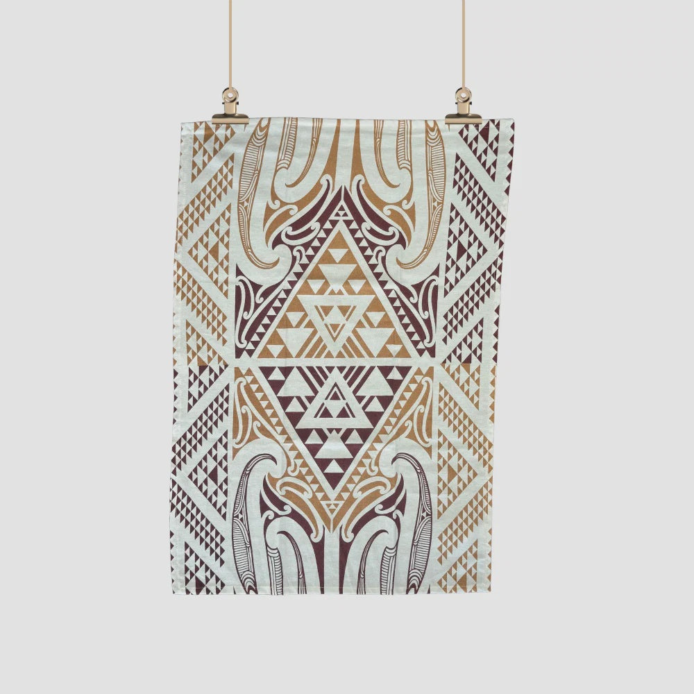 Tea Towel - Kowhaiwhai - Brown
