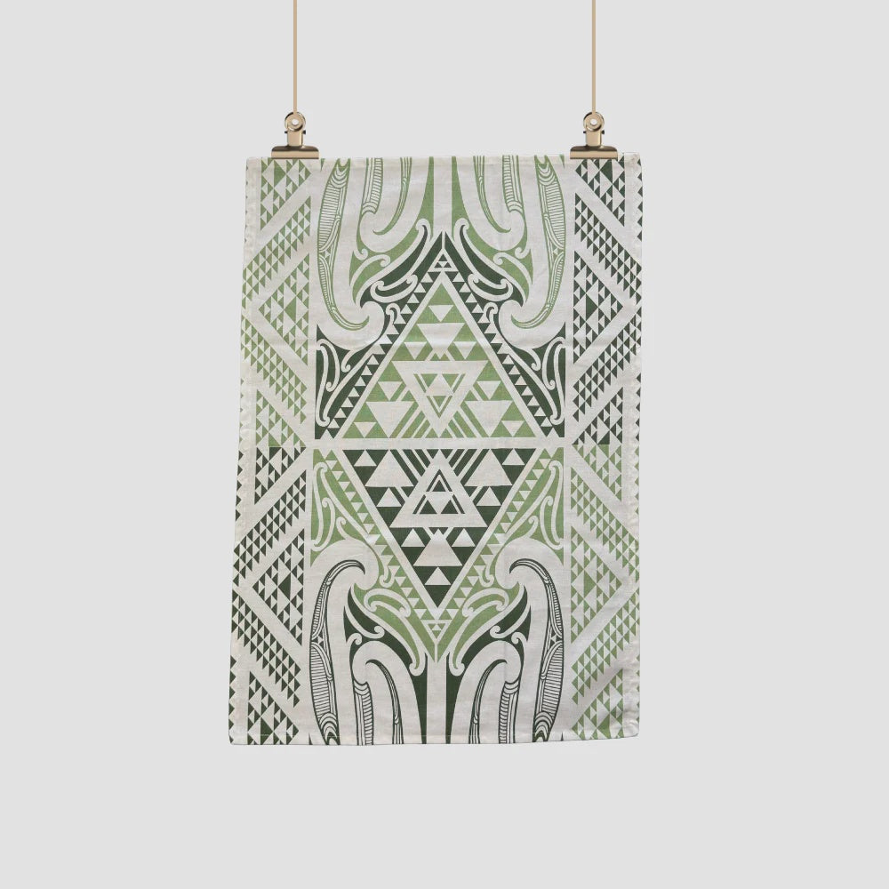 Tea Towel - Kowhaiwhai - Green