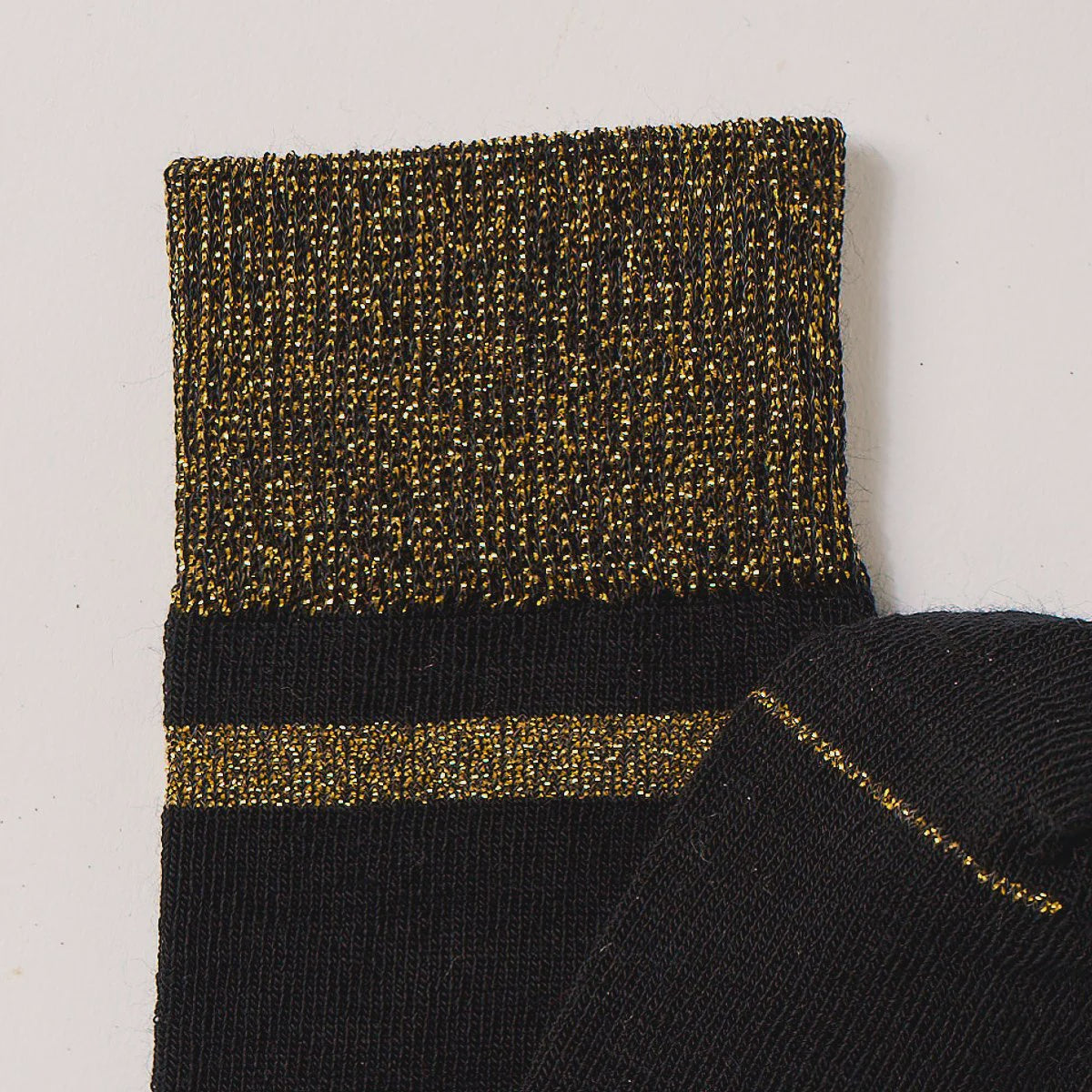 The Exceptional Merino Socks - Navy with Lurex Stripe