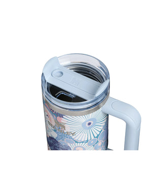 STANLEY handled travel tumbler The Quencher H2.0 FlowState™ Tumbler 30oz - Blue Dream Wildflower