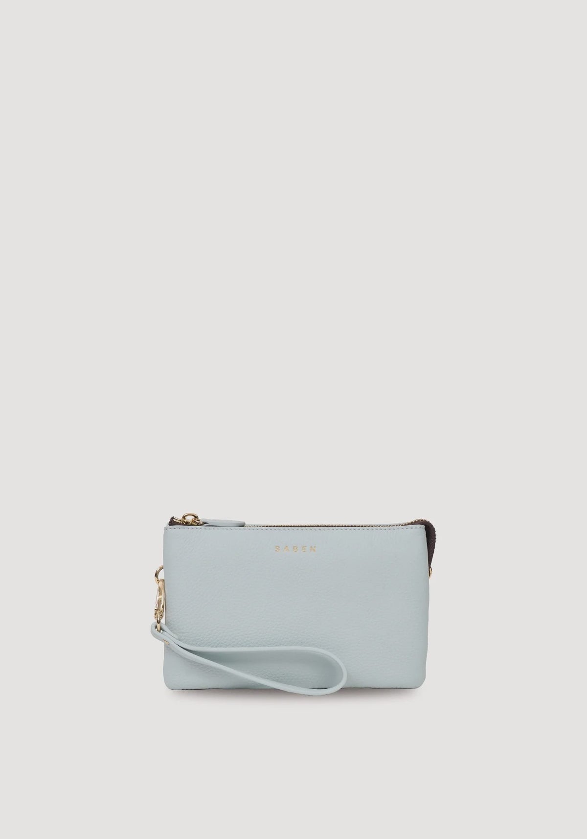 SABEN Tilly Crossbody - Elderberry light blue leather wristlet pouch Bag