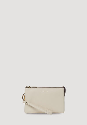 SABEN SS26 Tilly Crossbody - Quartz off-white leather wristlet clutch Bag