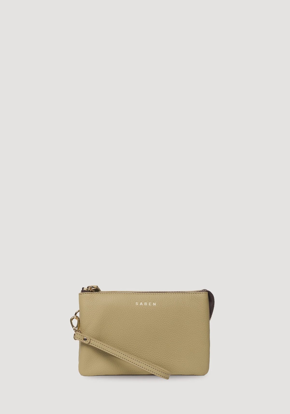 SABEN SS26 Tilly Crossbody - Willow small beige leather wristlet pouch Bag