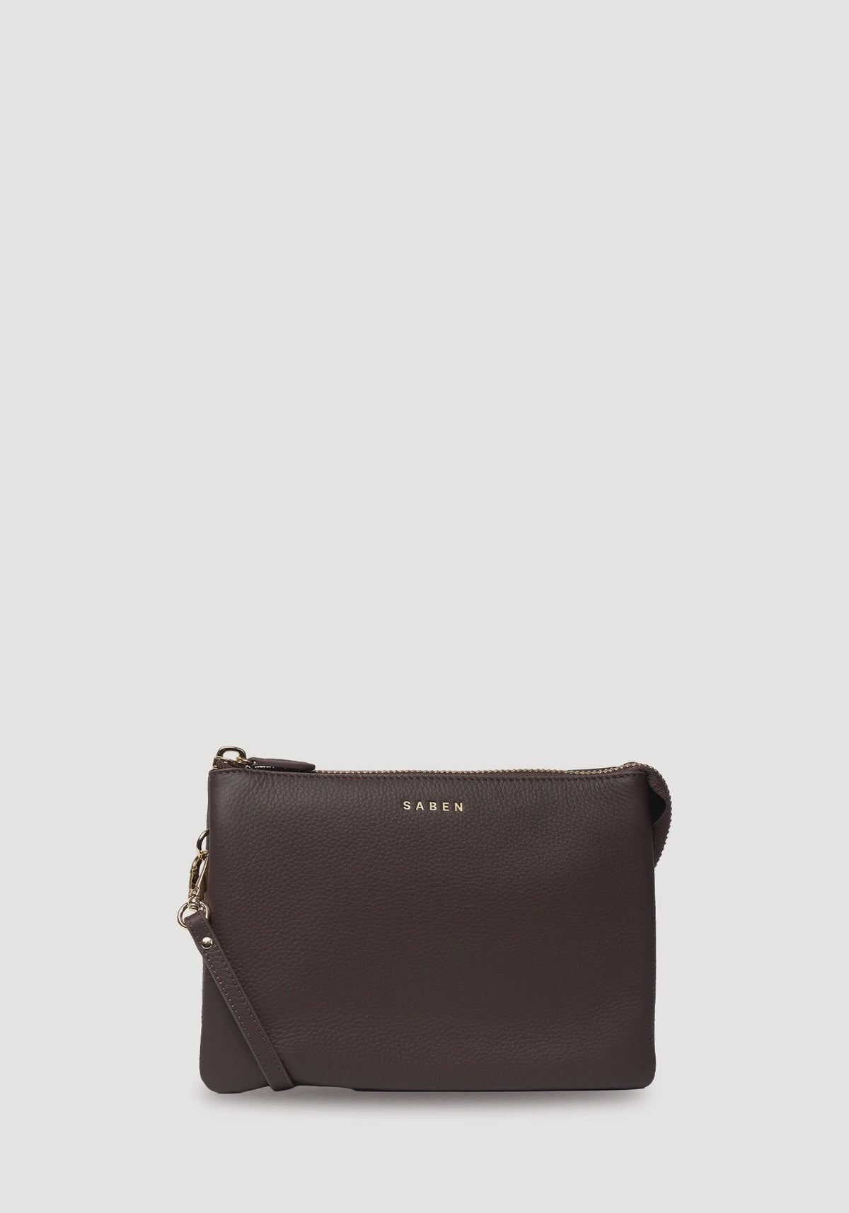SABEN SS26 Tilly's Big Sis Crossbody - Cacao dark Brown leather clutch bag