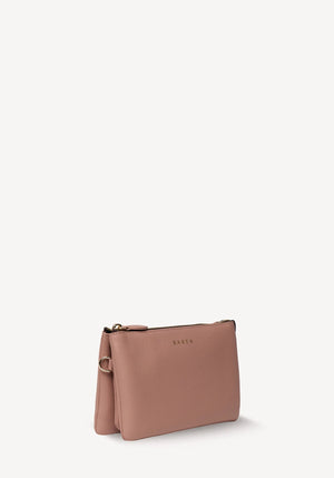 SABEN SS26 Tilly Crossbody - Rosewater dusty pink leather wristlet clutch Bag