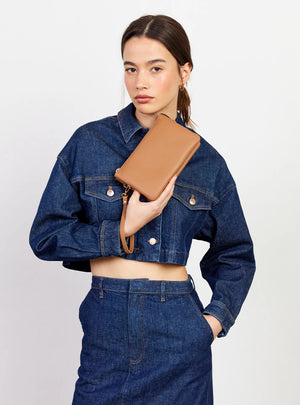 SABEN Tilly Crossbody - Toffee Brown leather clutch bag