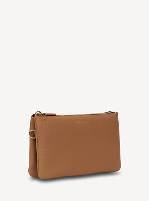 SABEN Tilly Crossbody - Toffee Brown leather clutch bag