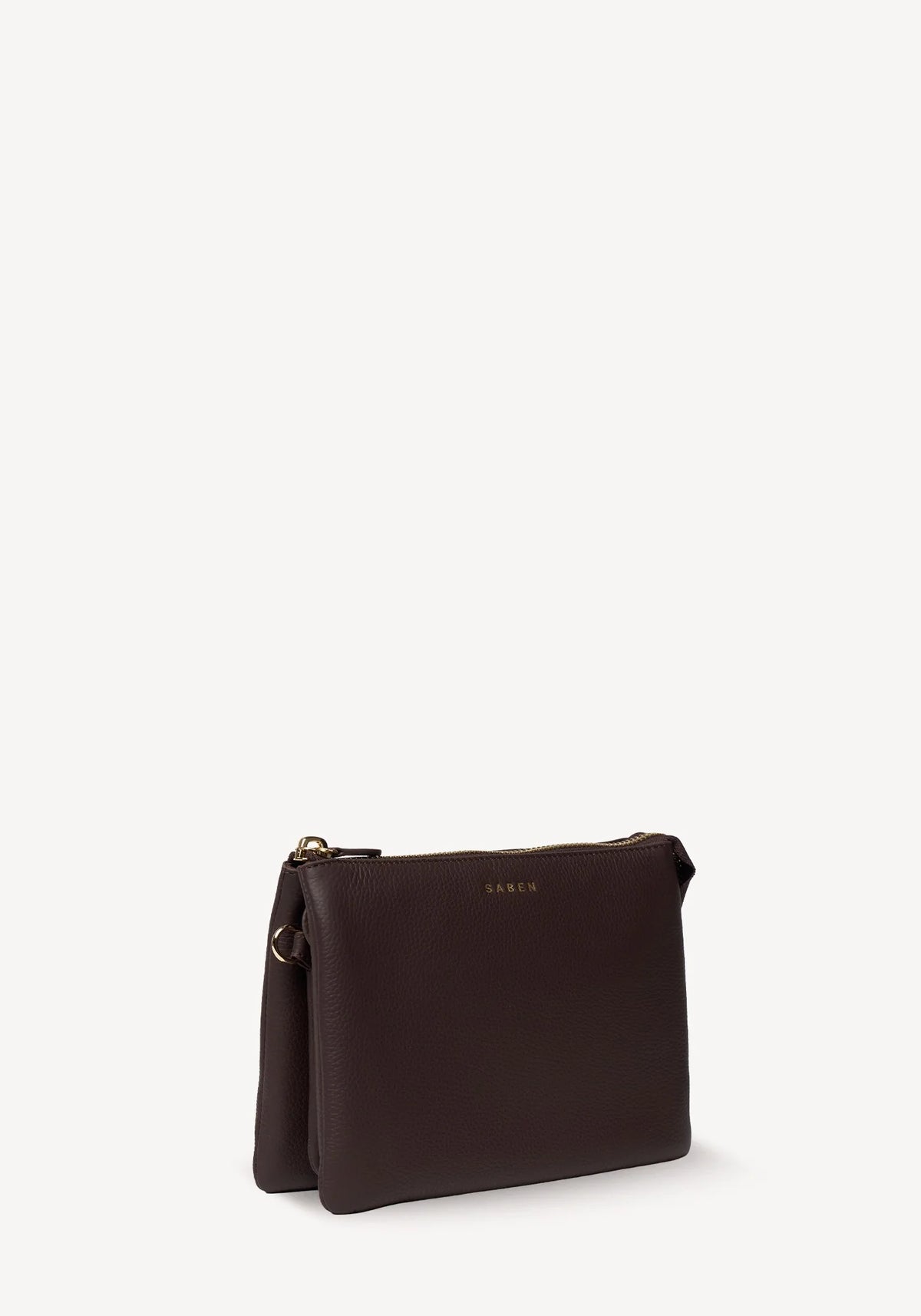 SABEN SS26 Tilly's Big Sis Crossbody - Cacao dark Brown leather clutch bag