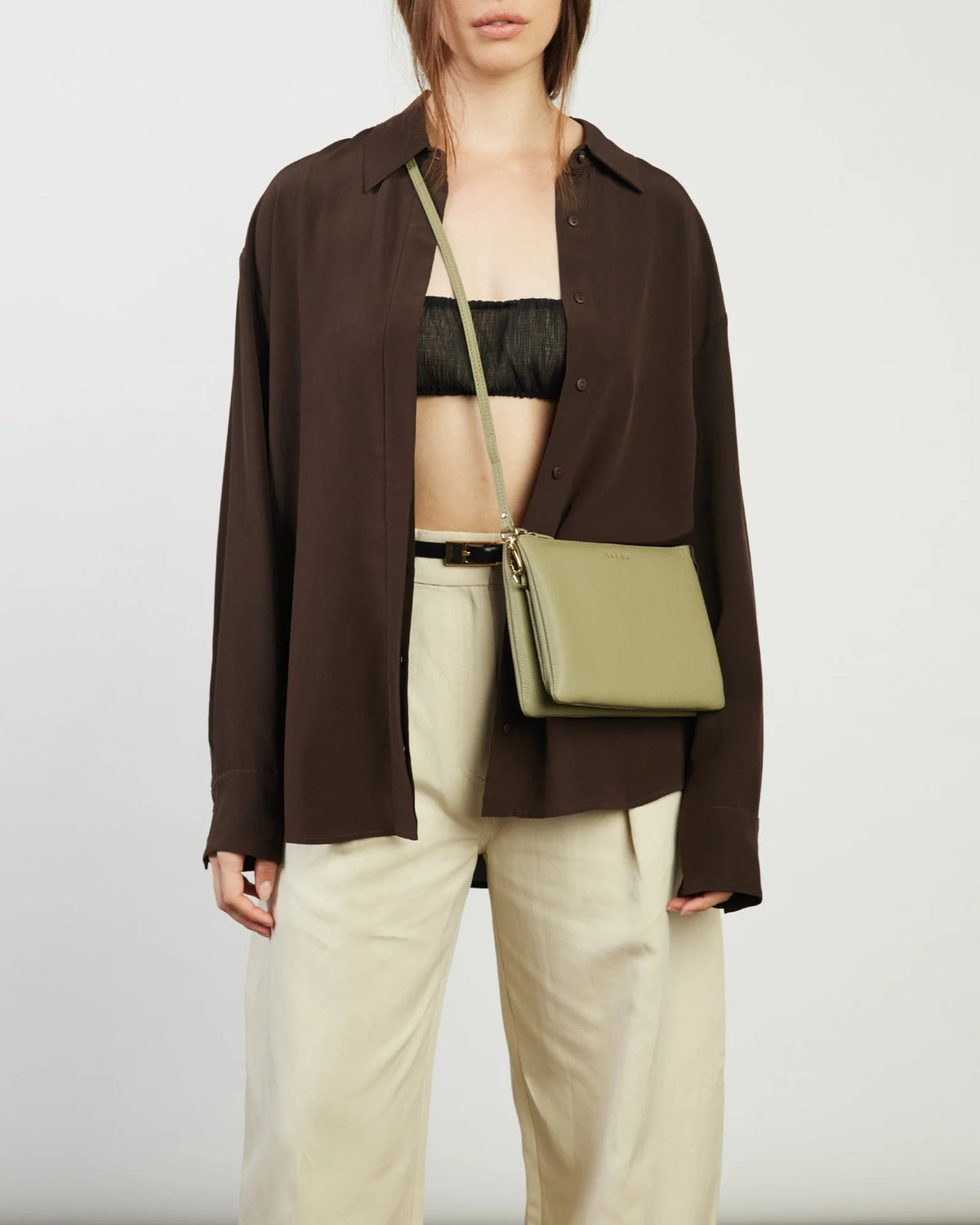 Saben Tilly's Big Sis Crossbody - Eucalyptus Green Leather Bag