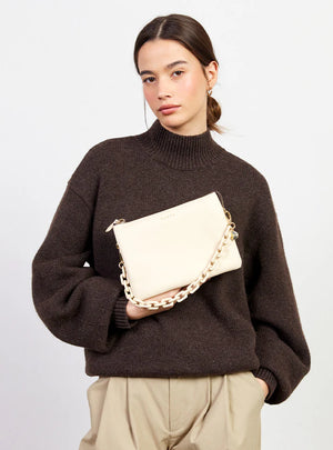 SABEN Tilly's Big Sis Crossbody - Vanilla leather bag