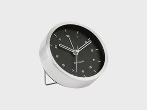 KARLSSON Tinge Alarm Clock - Silver/Black