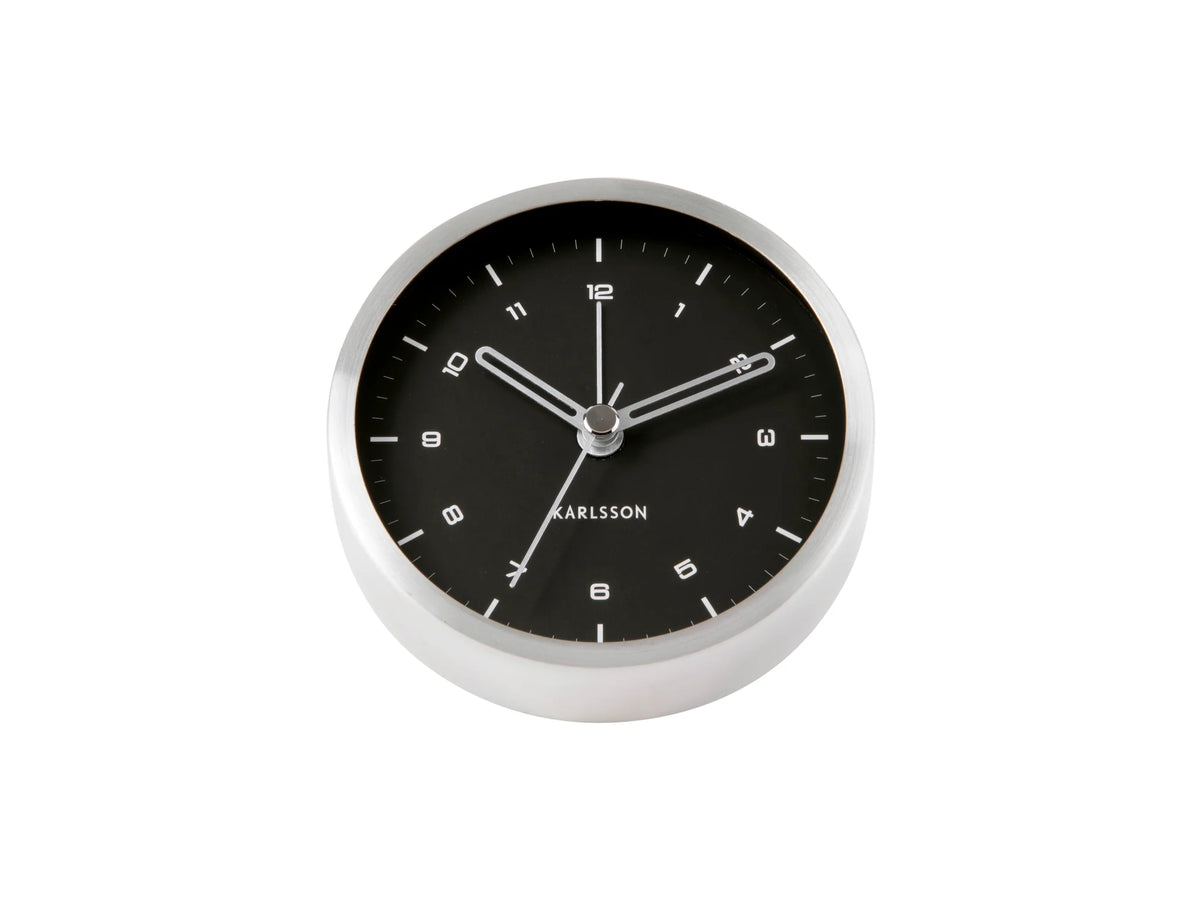 KARLSSON Tinge Alarm Clock - Silver/Black