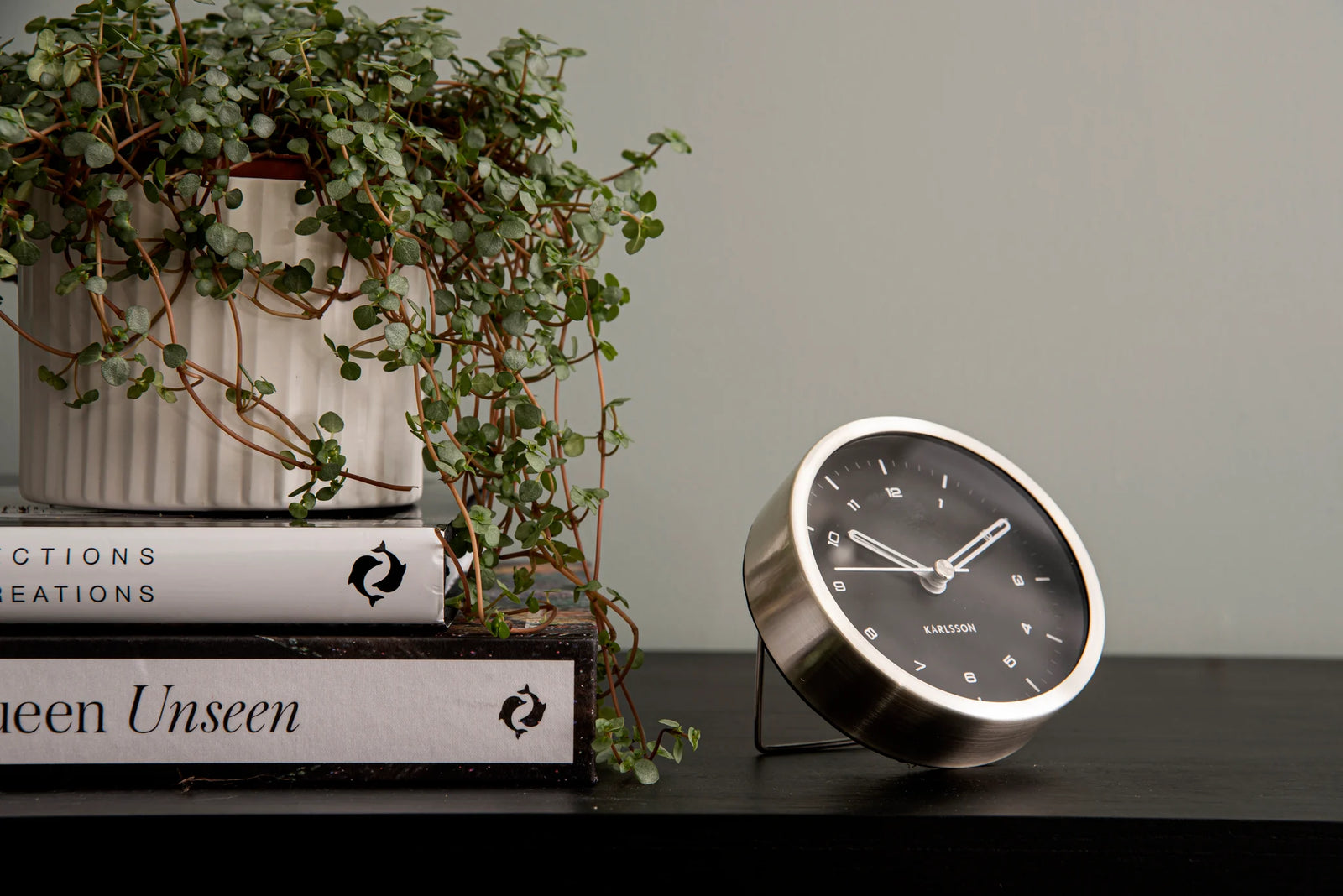 KARLSSON Tinge Alarm Clock - Silver/Black
