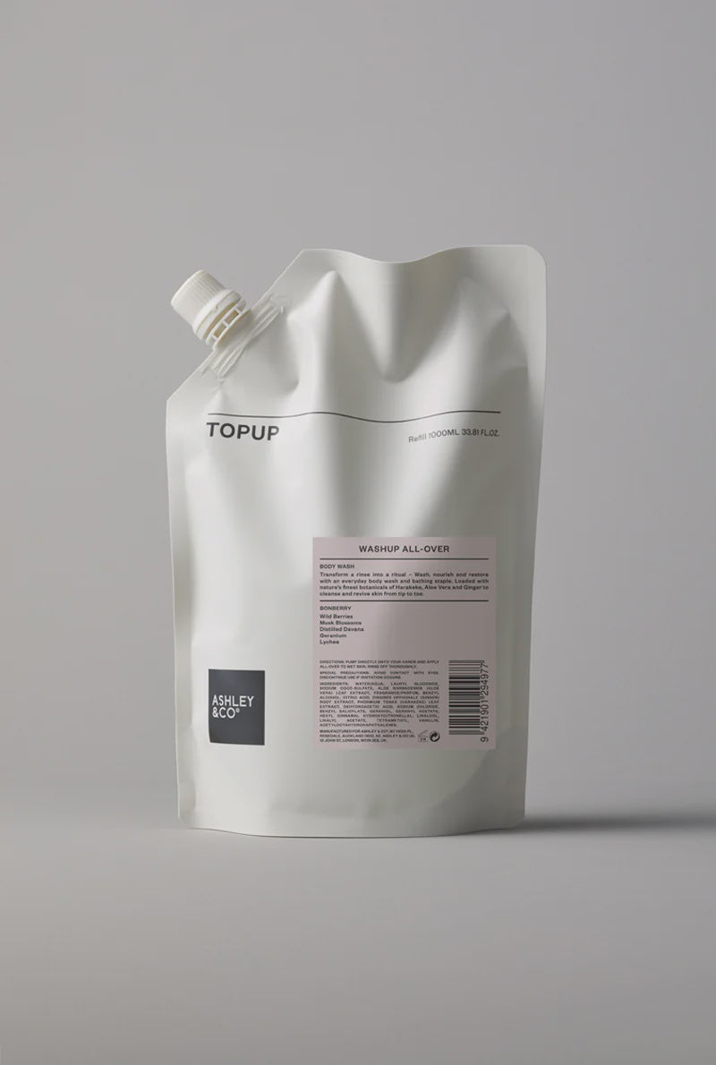 Ashley Co Topup Washup All Over Body Wash Bonberry 1 Litre