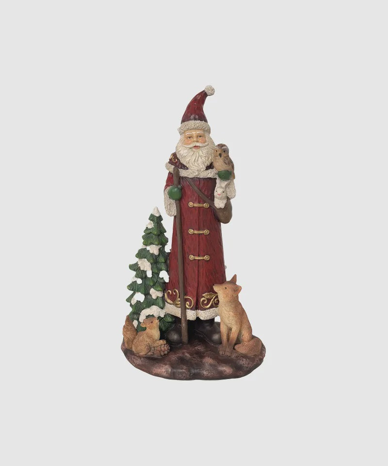 Traditional Santa with Forest Animals
