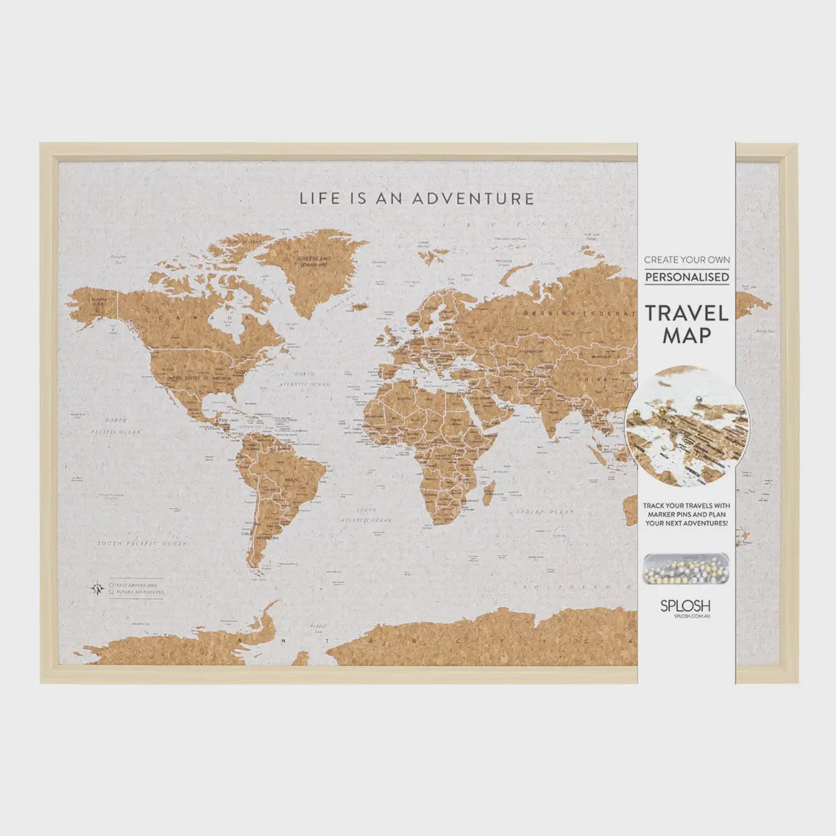 SPLOSH Travel Board Large World Map Pins