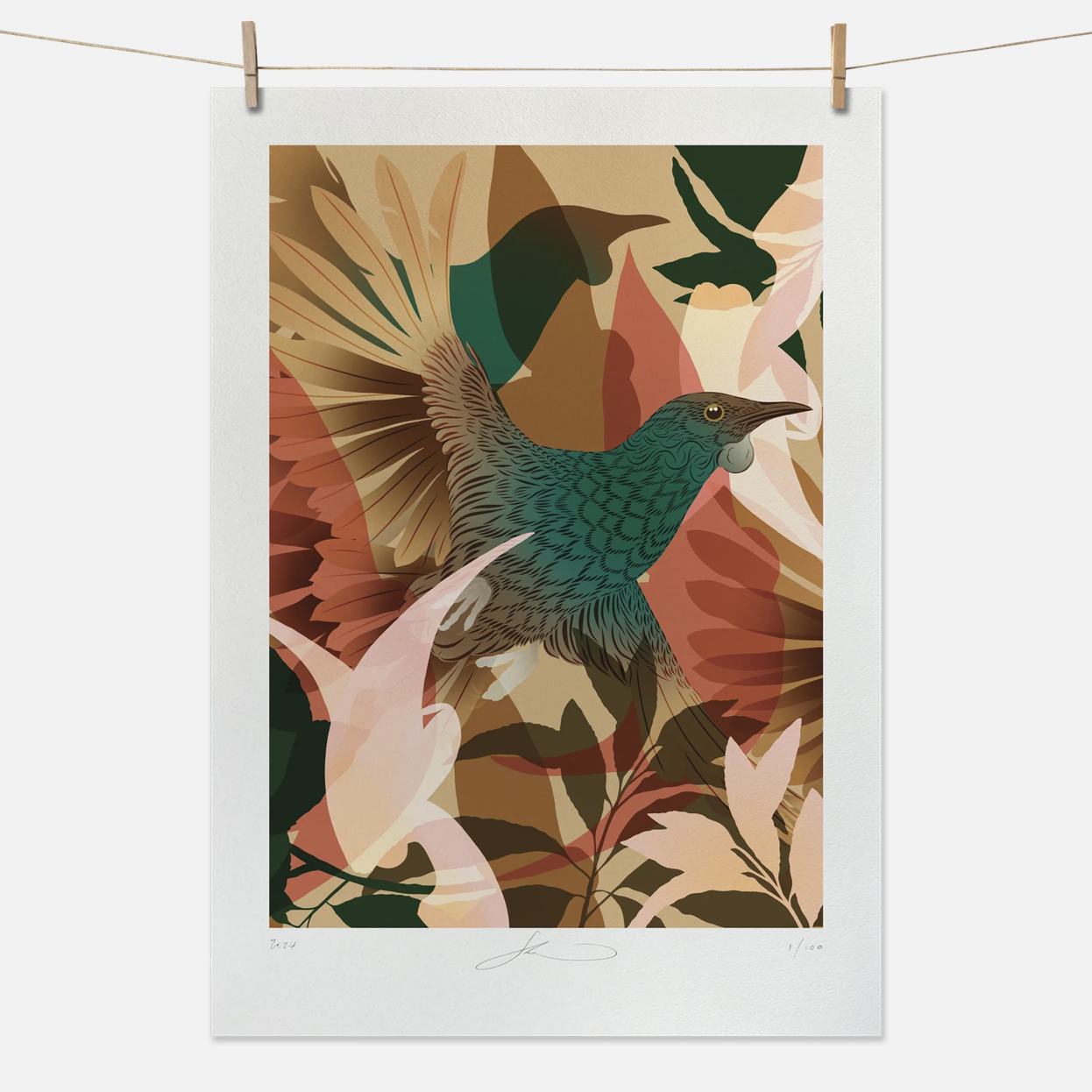FLOX Tūī Whenua Boutique Print A4 Unframed