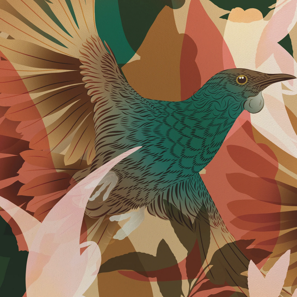 FLOX Tūī Whenua Boutique Print A4 Unframed