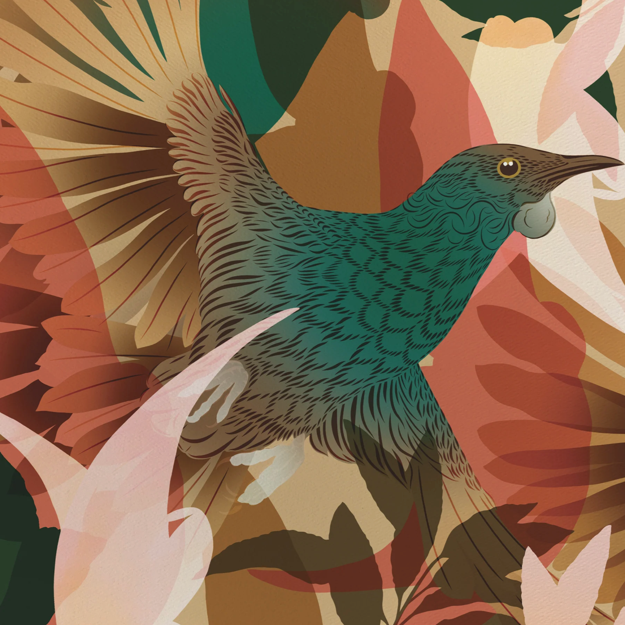 FLOX Tūī Whenua Boutique Print A4 Unframed