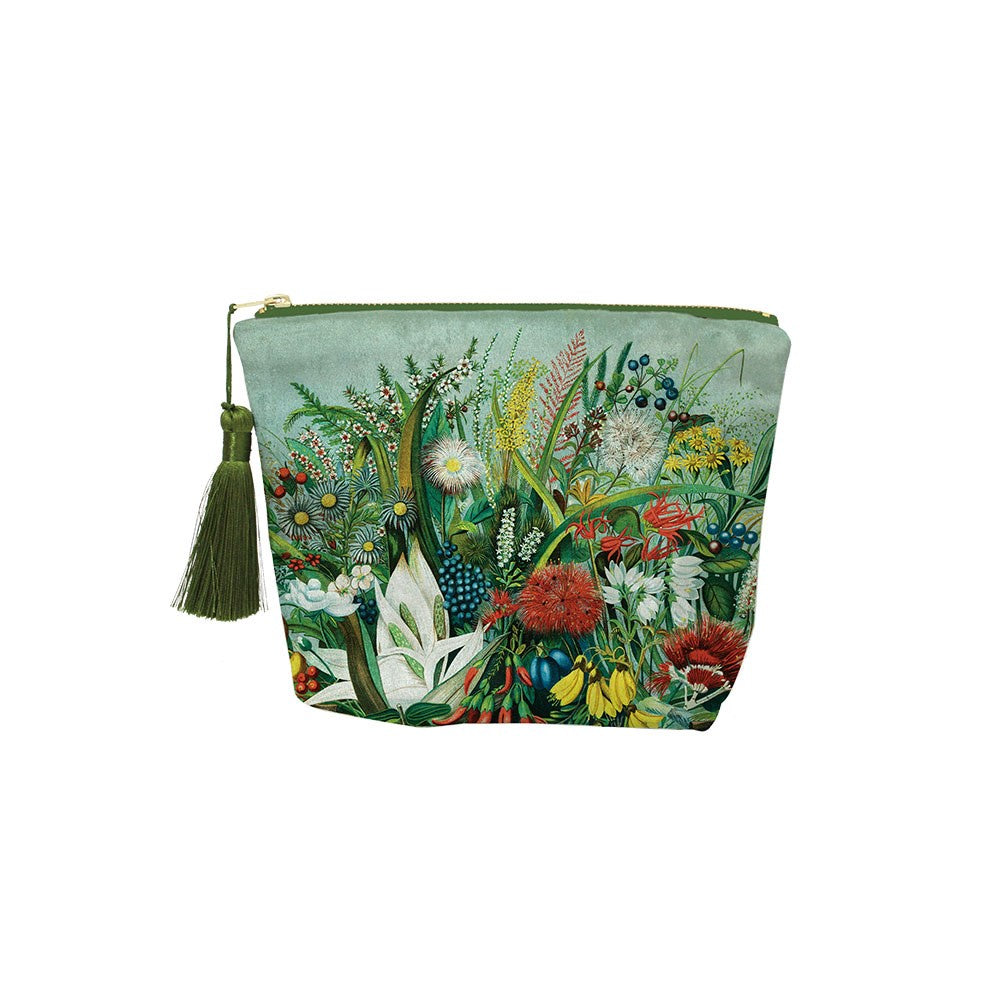 NZ Native Flowers Velvet Costmetic Bag + 100%NZ