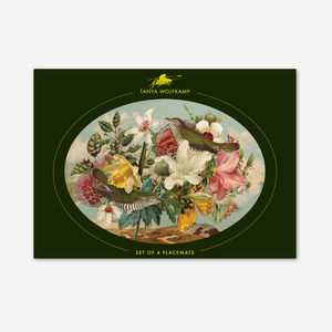 Tanya Wolfkamp Oval Placemat set of 4 - Vintage Birds