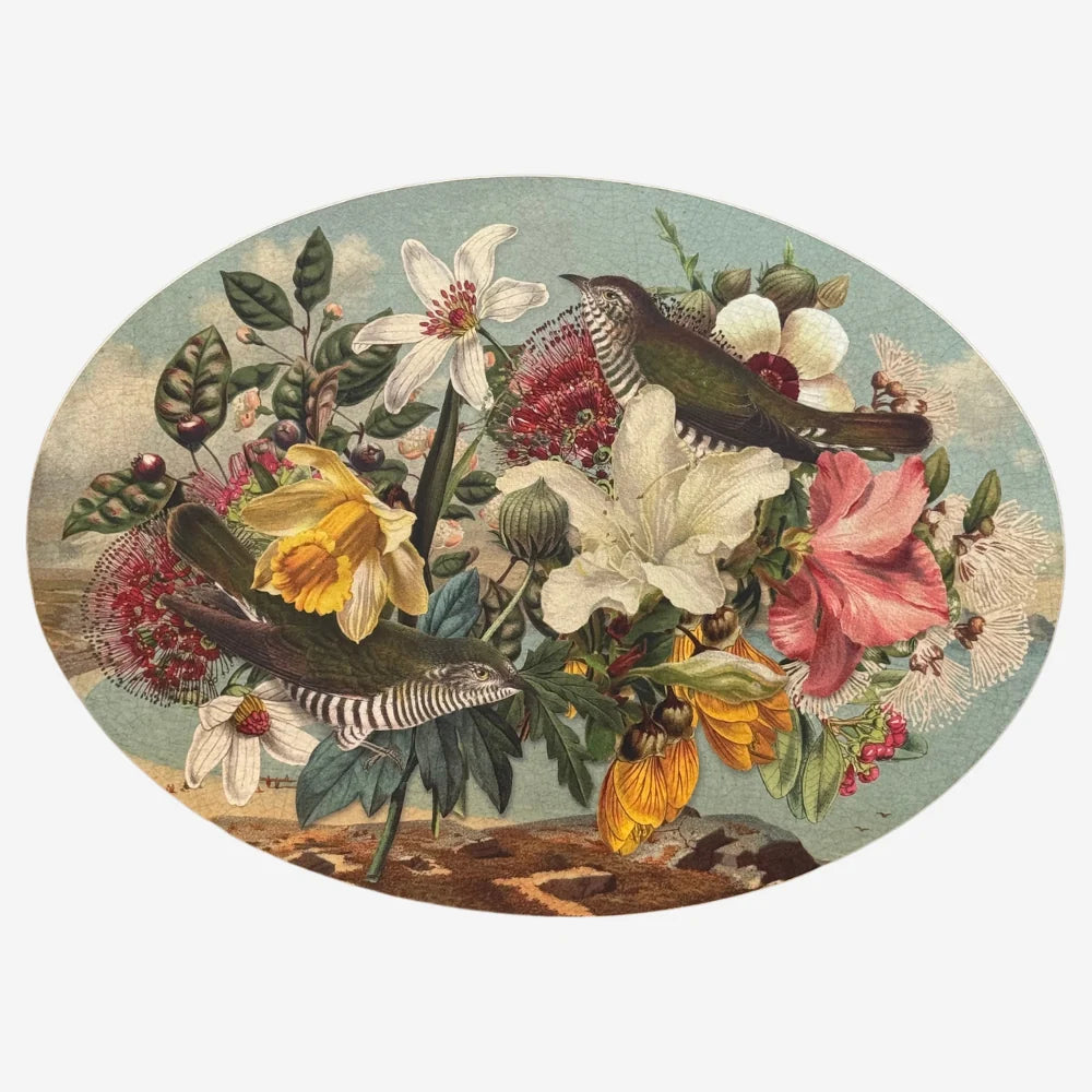 Tanya Wolfkamp Oval Placemat set of 4 - Vintage Birds