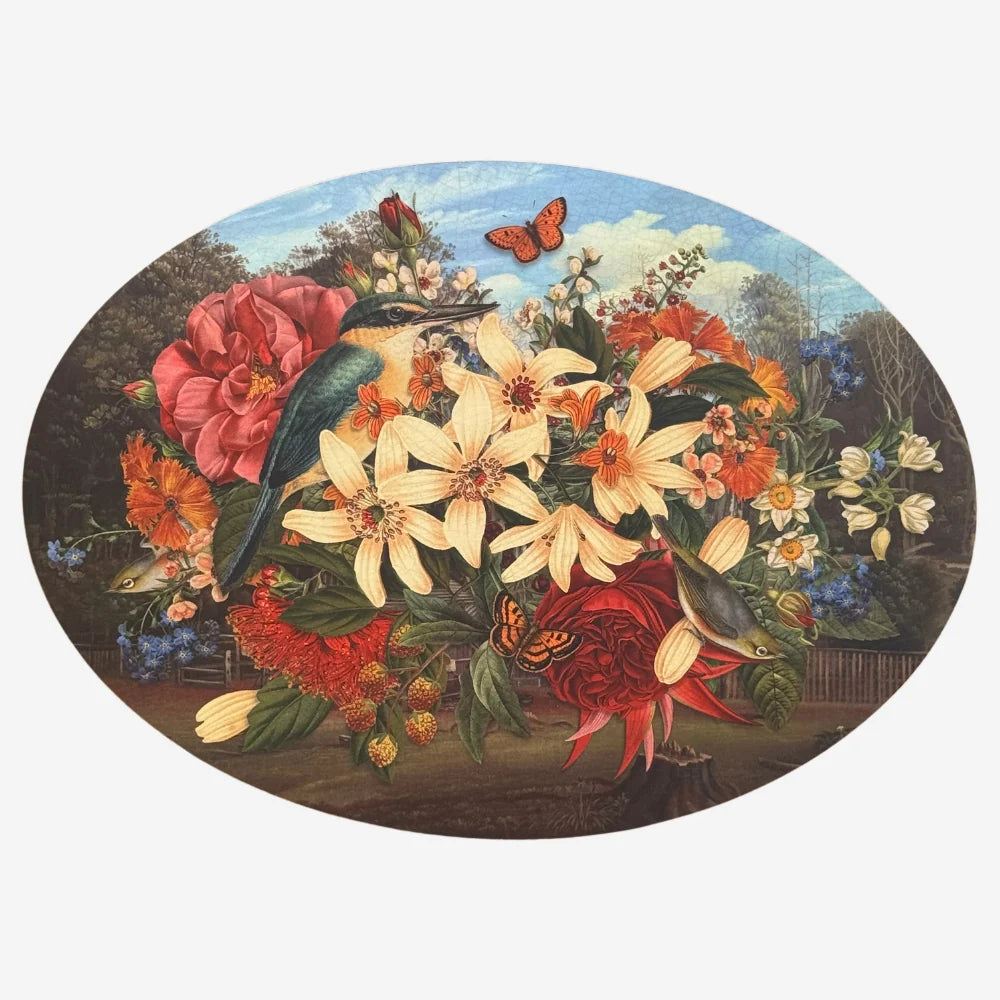 Tanya Wolfkamp Oval Placemat set of 4 - Vintage Birds