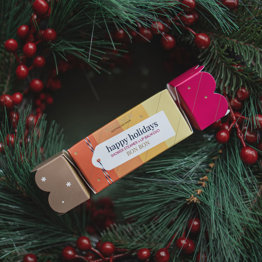 Happy Holidays Shower Steamer x Lip Balm Duo Bon Bon