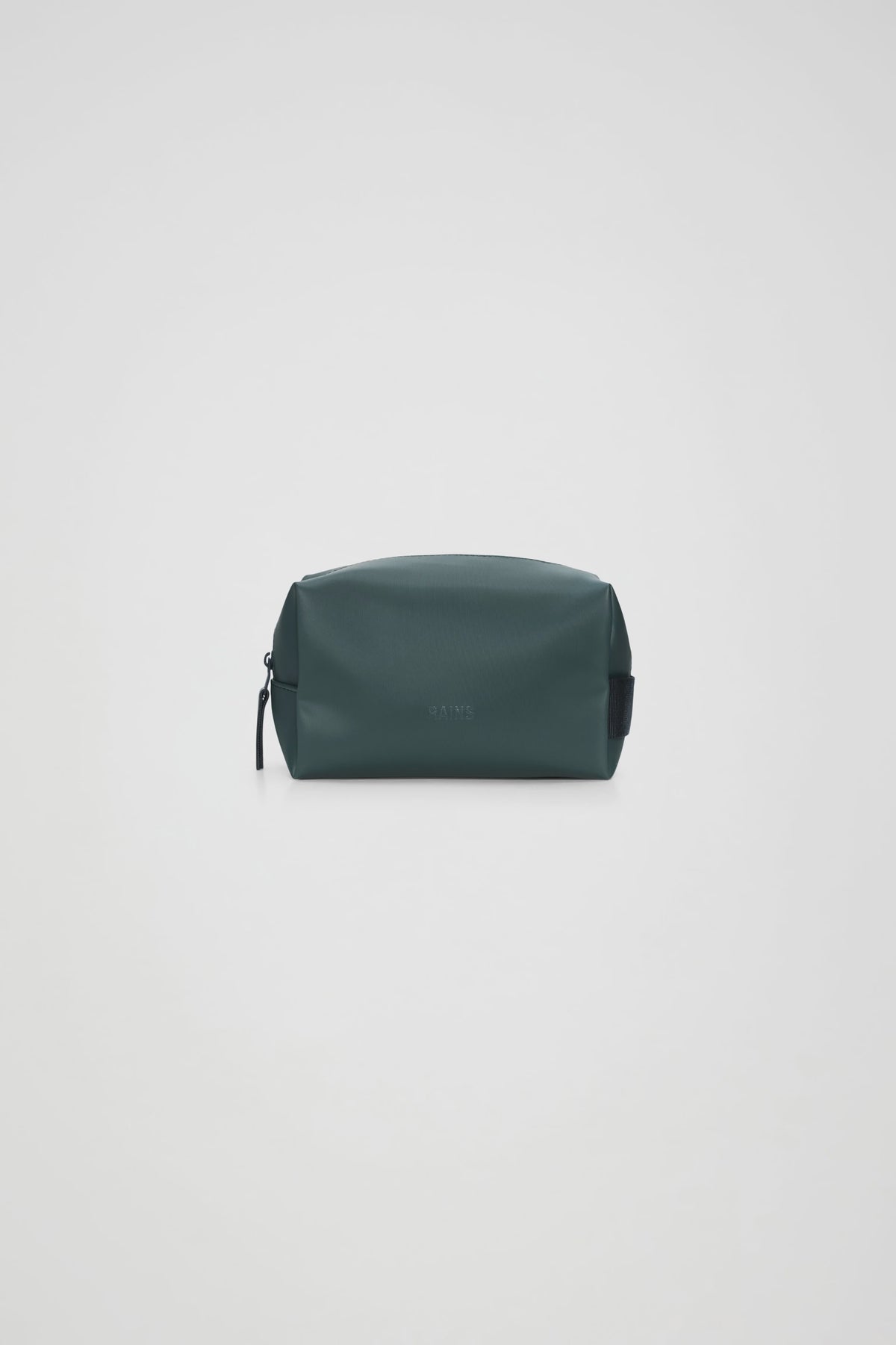 RAINS Wash Bag Small - Mystique dark green zippered pouch