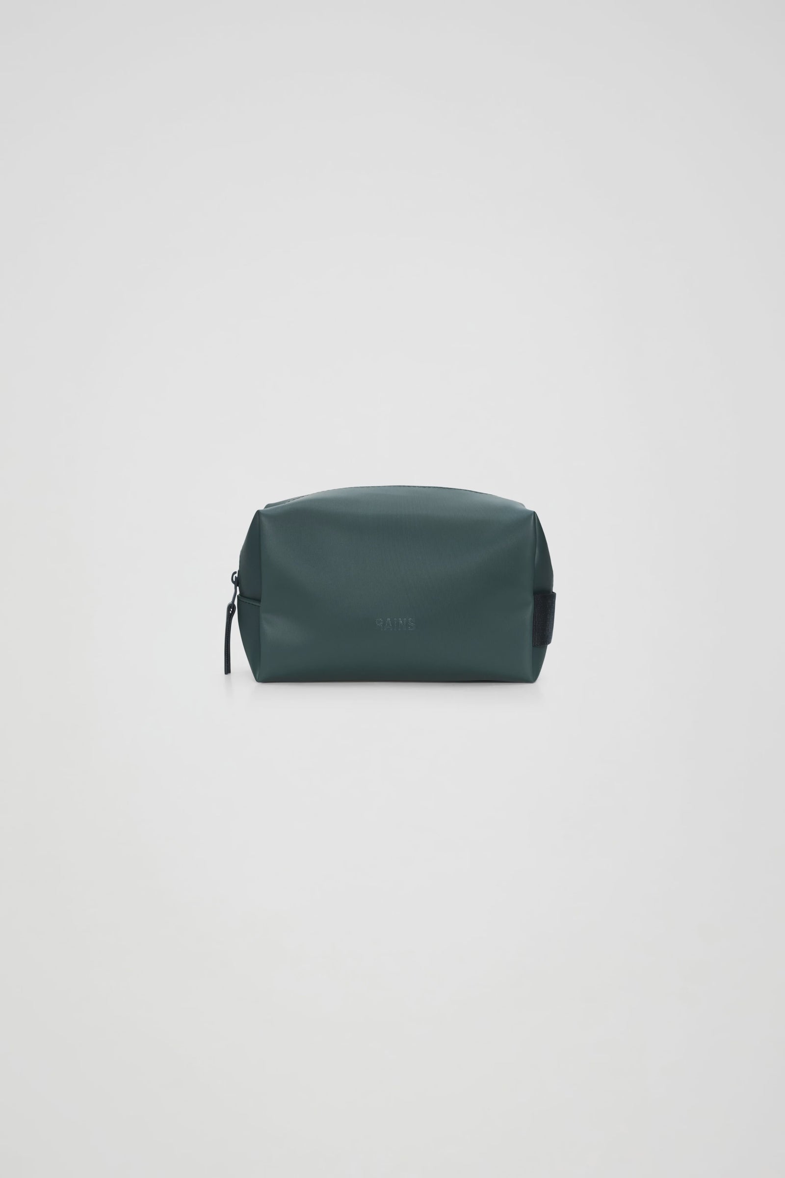 RAINS Wash Bag Small - Mystique dark green zippered pouch