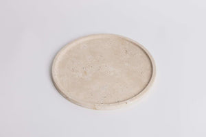 Ned Collections Moon Round Tray Light Travertine