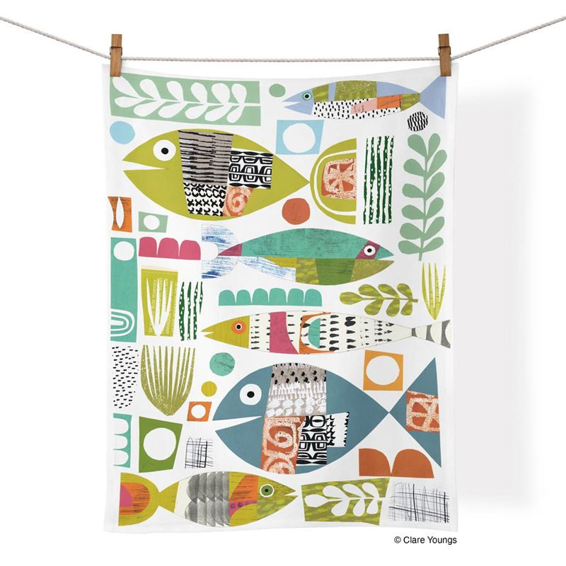 WerkShoppe - Fish School - Cotton Tea Towel