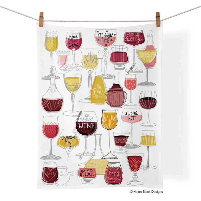 WerkShoppe - Wine Time - Cotton Tea Towel
