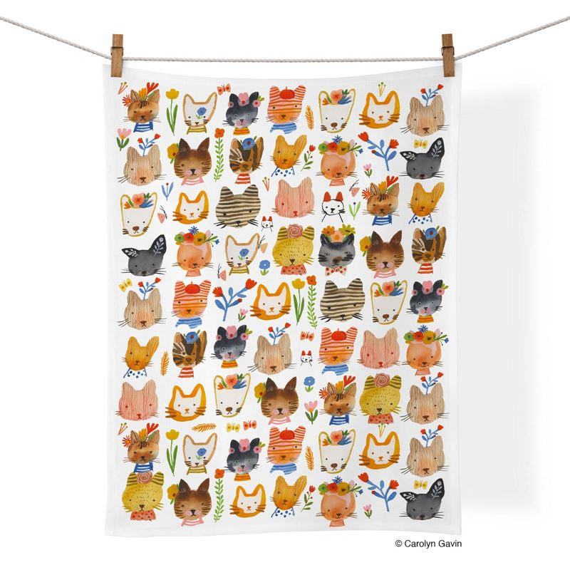 WerkShoppe - Kitty Parade - Cotton Tea Towel