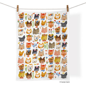 WerkShoppe - Kitty Parade - Cotton Tea Towel