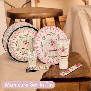 Cath Kidston product set including a hand cream, cuticle cream, and a box with floral and decorative design, Heathcote & Ivory Wild Flowers Manicure Set (HC 30ml, CC 15ml, EB & NC’s) 