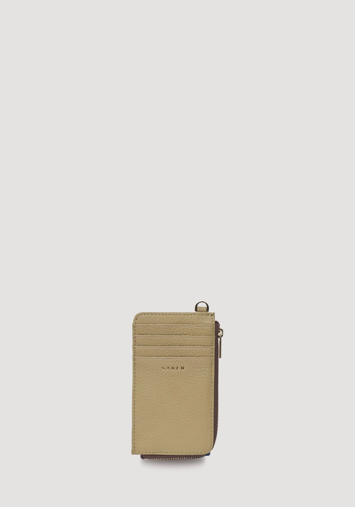 SABEN SS26 Winona Card Holder - Willow beige leather wallet