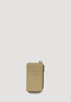 SABEN SS26 Winona Card Holder - Willow beige leather wallet