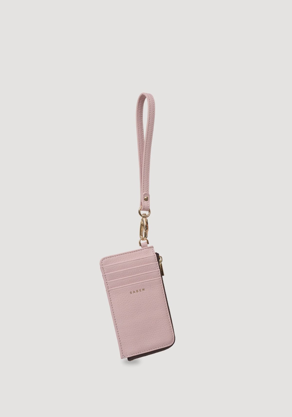 SABEN Winona Card Holder Wristlet - Ambrosia light pink leather