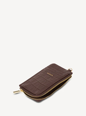 SABEN Winona Card Holder - Espresso Croc