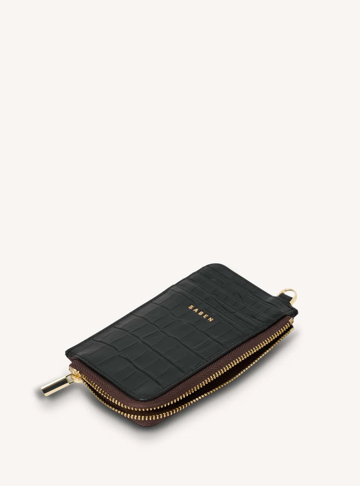 SABEN Winona Card Holder - Black Croc