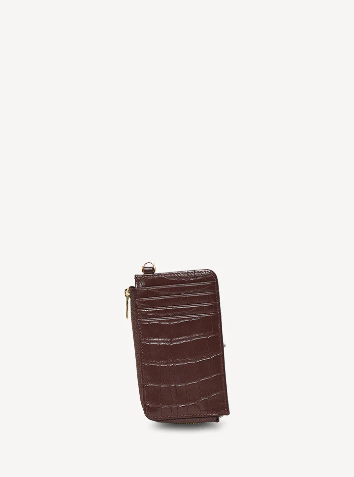 SABEN Winona Card Holder - Espresso Croc