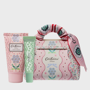 Cath Kidston hand cream and lip balm set Woven Flowers Mini Hand & Lip Bag