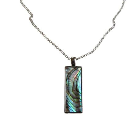 Paua Sterling Silver Rectangular Pendant