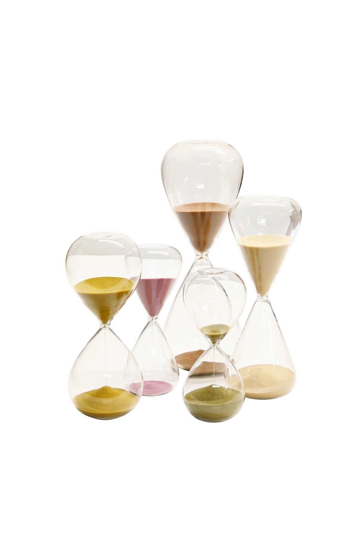 Hourglass with sand Sandtimer 15 Minutes - Soft Olive Green