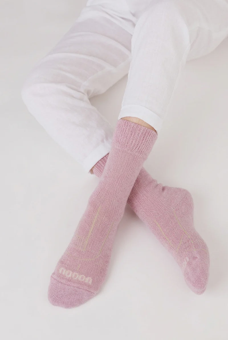 nooan Yan Possum Merino Wool Socks - Festival Bloom Pink